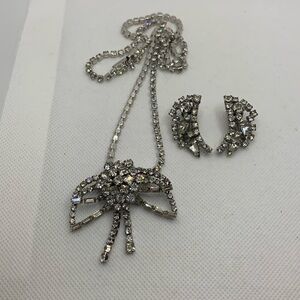 1950s Phyllis Sterling Necklace Earrings Set